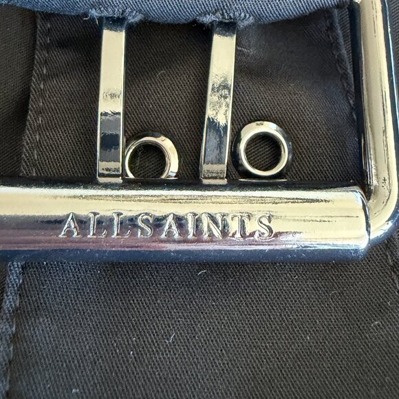 ALLSAINTS Ali trouser black high waist cotton pants Sz 4 pockets - Picture 9 of 12